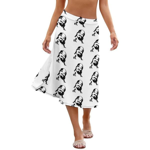 

skirts rap skirt comfortable polyester teen printed going out sale midi, Black
