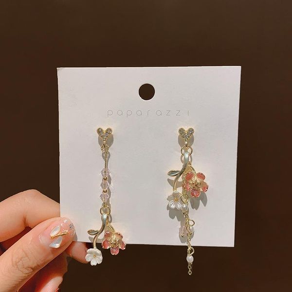 

stud chinese style tassel earrings asymmetric long rose pearl geometric ladies for accessories, Golden;silver
