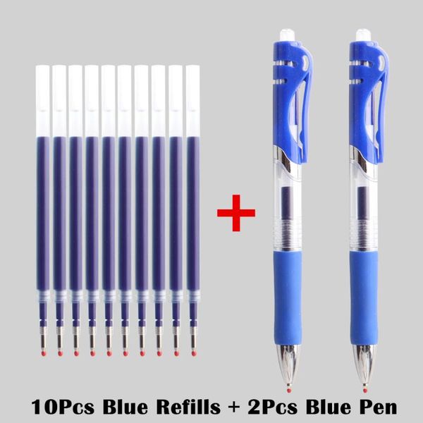 

gel pens 10 pcs refill +2 signature pen calligraphy 0.5mm for kids students writing office school supplies stationery