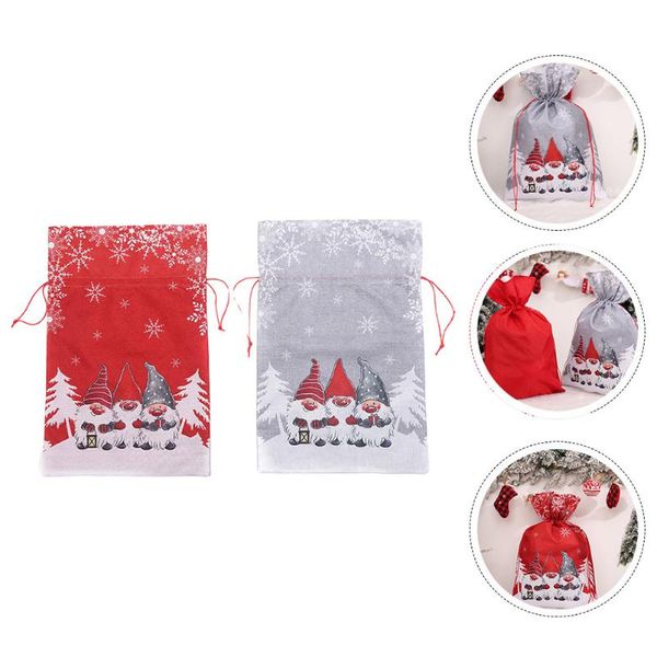 

gift wrap 2pcs decorative santa claus bag baking candy packing christmas pouch