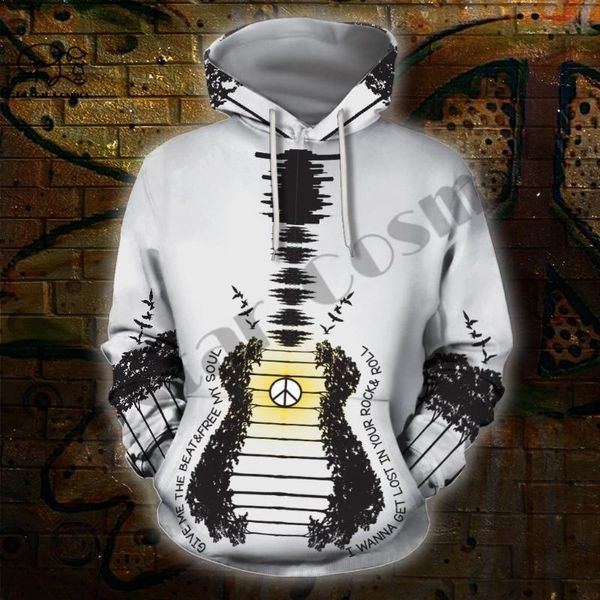 

men's hoodies & sweatshirts plstar cosmos 3dprinted est guitar musical instrument harajuku streetwear funny unique casual hoodies/swe, Black
