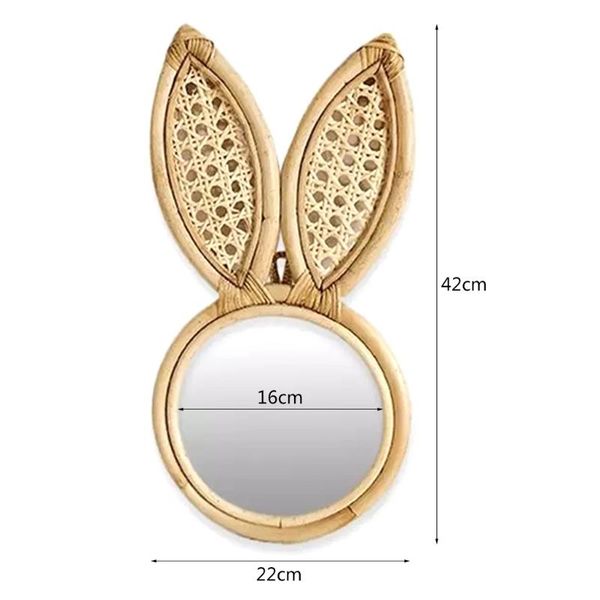 

mirrors rattan innovative art decoration monkey ears makeup wall dressing mirror