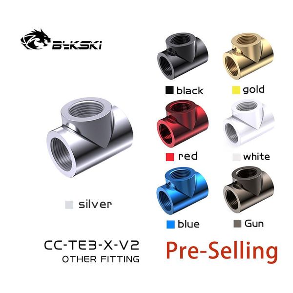 

fans & coolings bykski g1/4'' thread x3 3-way type t copper adaptors water cooling accessories fittings multi-channel cc-te3-x-v2