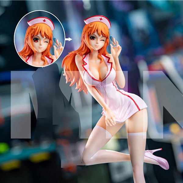 

One Piece Anime Nami Uniform Temptation Nurse Sexy Girls PVC Action Figure Doll Model Toy For Gift Figures Model Collection Doll