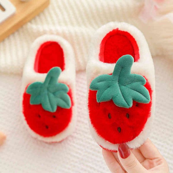 

walker toddler shoes children's cotton slippers winter cartoon strawberry bag with a family of three 1-6 years old boys and girls thick