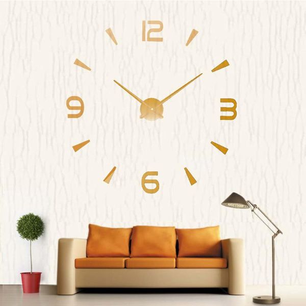 

wall clocks acrylic mirror creative digital clock 3d fashion simple post without battery