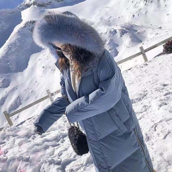 

women's down & parkas fur collar cotton jacket winter coat women clothes 2021 korean vintage parka female long zt45571, Black