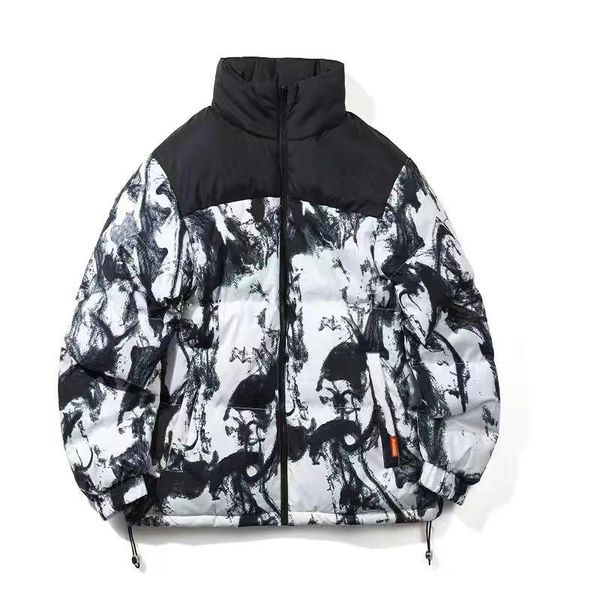

mens costs cashew coat male tassel winter 2022 cotton panelled print add hair thickening men cotton quilted jacket couples cotton-padded wea, Tan;black