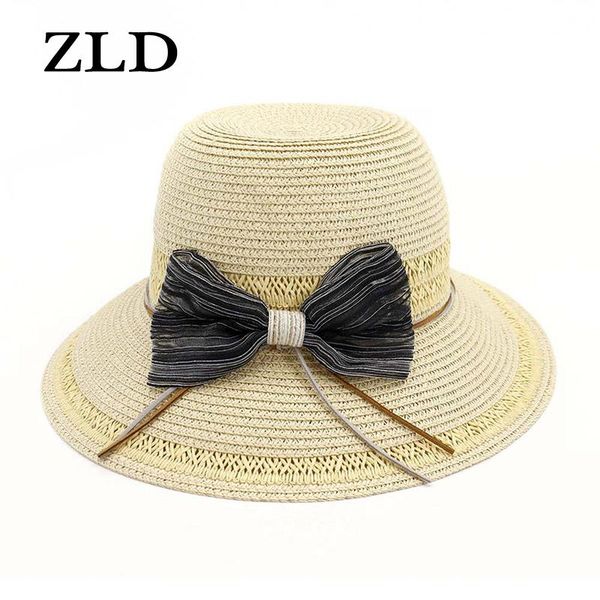 

stingy brim hats zld women's straw hat outdoor beach sunscreen visor sun bow big summer female fashion girl, Blue;gray