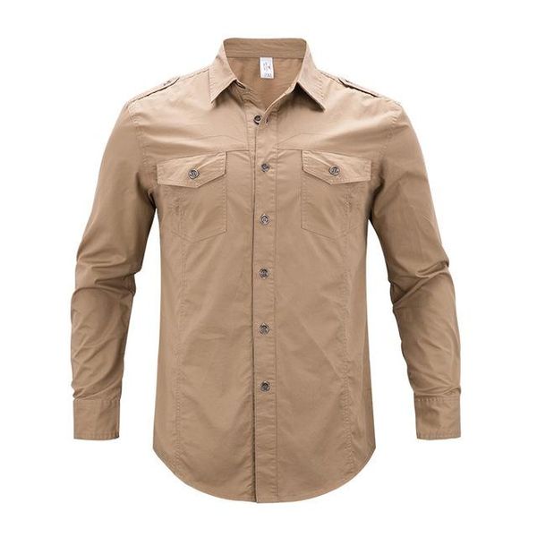 

men's casual shirts 2021 spring summer long-sleeved solid shirt large size airforce military -5xl, White;black