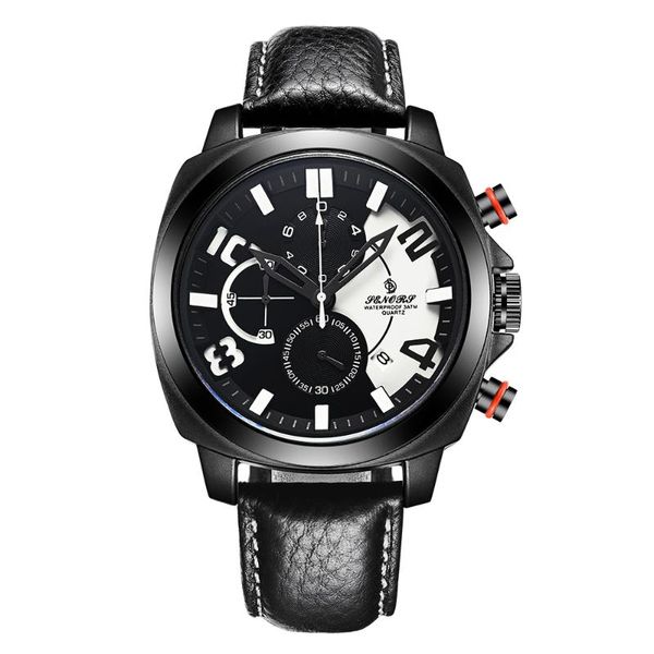 

wristwatches fashion men sports watches waterproof 30m black males chronograph quartz wrist watch senors 2021 fast, Slivery;brown