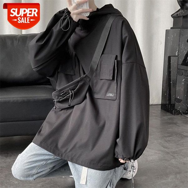 

yemi fashion | trendy cardigan hooded sweater men's korean casual loose hong kong style and handsome #ph4q, Black