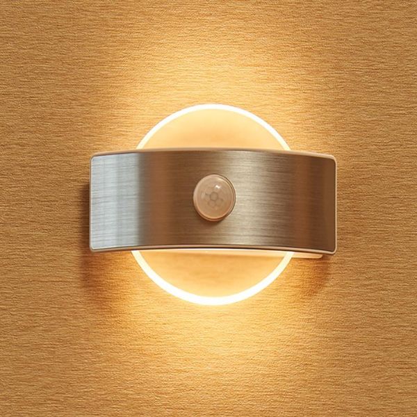 

motion sensor night light closet cabinet corridor wall lamp battery powered wireless ir infrared detector