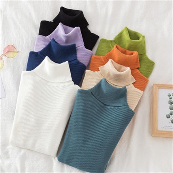

women's sweaters korean basic autumn winter tight female pullover causal long sleeve women turtleneck sweater office lady jumper pullov, White;black