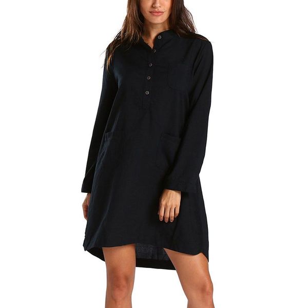 

women's blouses & shirts women fashion long casual loose sleeved blouse button pocket blusas mulher elegantes for femme, White