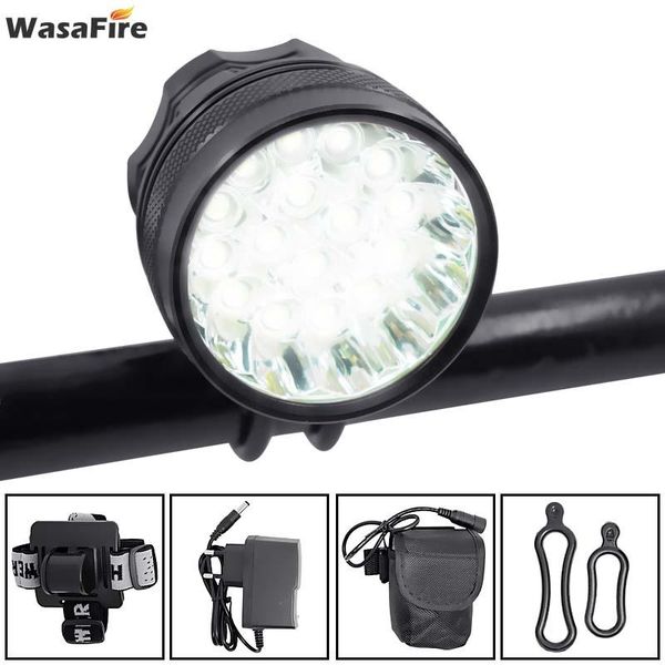 

bike lights wasafire 40000 lumen 16*t6 leds bicycle lamp front headlight riding cycling light for outdoor night camping
