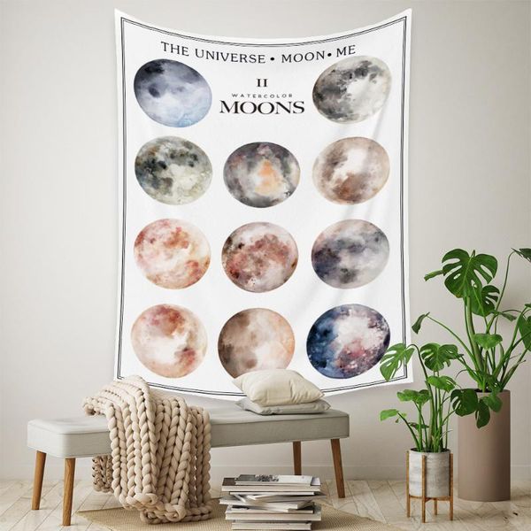 

tapestries nordic universe moon tapestry wall hanging home dormdecor hippie blanket fabric picture decoration sky carpet