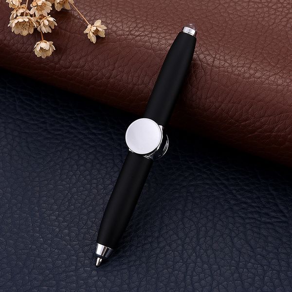 

hand spinner pen fingertip fidget toy multi functional ballpoint pens rotating metal pen creative led light decompression