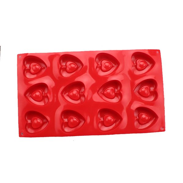 

12 molds holes silicone heart chocolate shapes jelly pudding ice dessert cake decorating tools bakeware set ki