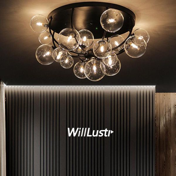 

ceiling lights minimalist ocs light glass bubble iron lamp el aisle mall living dining room bedroom 16-head g9 creative lighting