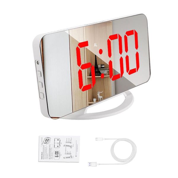 

other clocks & accessories kitchen digital display multifunctional mirror bedroom bedside snooze mode alarm clock led office gift with backl