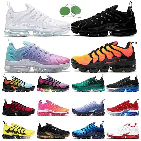 

air vapormax plus men women running shoes triple black white bleached rainbow p blue sunet pastel blizzard be true mens trainers sports snea
