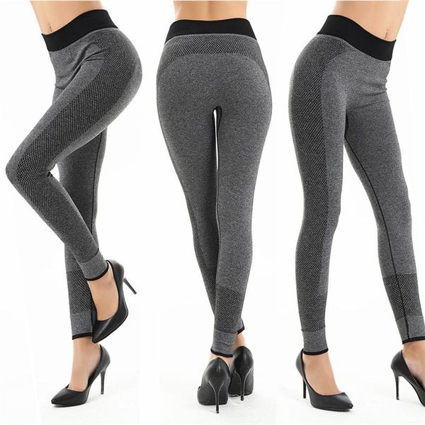 

yoga outfit gray elastic fabric slim tight pants for women 2021 fashion running gym workout comfortable skin-friendly trousers