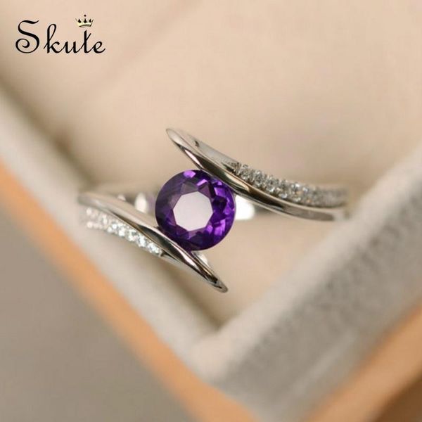 

cluster rings skute fashion micro inlaid purple green blue round cz zircon for women delicate crystal anillos jewelry girl birthday gift, Golden;silver
