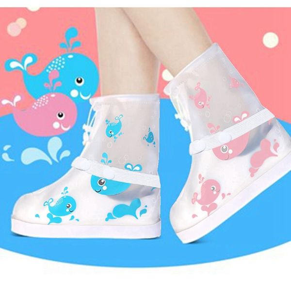 

eyechic waterproof rainboots cover kids shoes boys girls anti-slip rain pink blue whale disposable covers