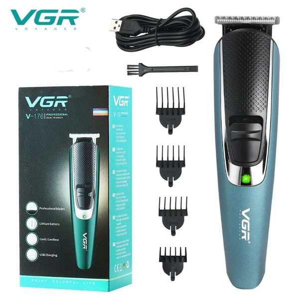 

v-176 electric cordless hair clipper usb recharge stainless steel cutter head low noise barber trimmers cutting clippers