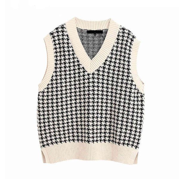 

women vest sweater fashion knitted sweater loose vintage female waistcoat chic oversize sweater women clothes outfit 210419, White