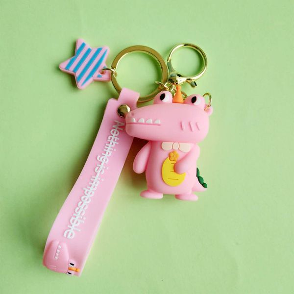 Novo Crocodilo dos Desenhos Animados Chaveiro Chaveiro Moda Bonito PVC Animal Chaveiros Homens Carro Mulheres Saco Pingente Keyring Acessórios Crianças Brinquedo Presente