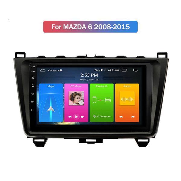 LCD Ekran 9 Inç 2Din Araba DVD Oynatıcı GPS Android Kafa Ünitesi Mazda 6 2008-2015 Video 2 Din