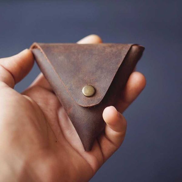 

wallets genuine leather men wallet 2021 small holder male pocket triangle coin purse retro atleather, Red;black
