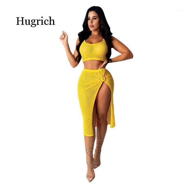 

two pieces set european style women's casual mesh bikini cover up beach skirt swimwear, White;black