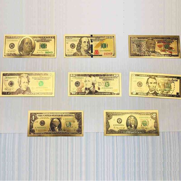 

color printing double-sided currency series collection u.s. dollar gold foil craft banknotes