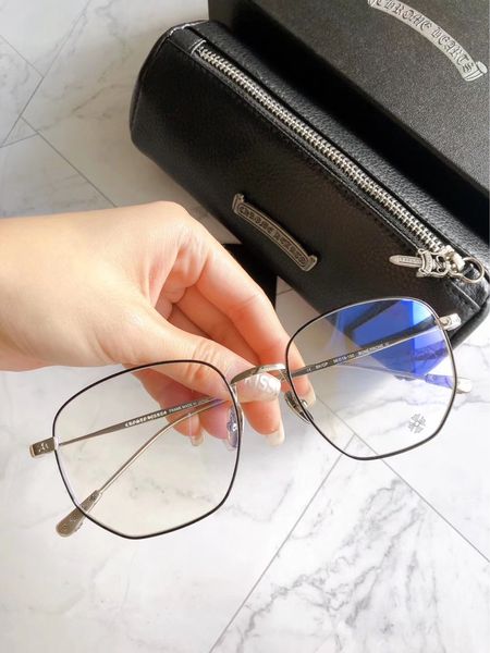 

new crosin glasses pure titanium men's and women's polygonal bone prone, White;black