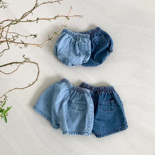 

shorts koodykids summer baby girls boys denim plaid toddlers elastic waist bloomer korean casual, Black