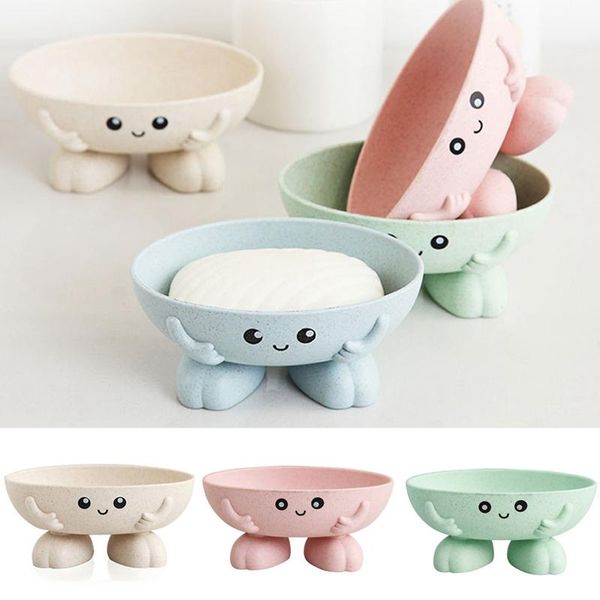 

soap dishes bathroom shower wheat straw dish storage rack portable cartoon box