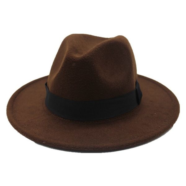 

berets ozyc spring wide brim fedora men women vintage jazz hats fashion stars wool felt hat black felt bowler trilby gis9, Blue;gray