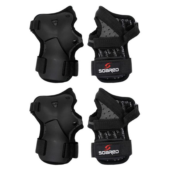 

wrist support 2pair soared skiing armfuls hand protection ski palm roller snowboarding skating g, Black;red