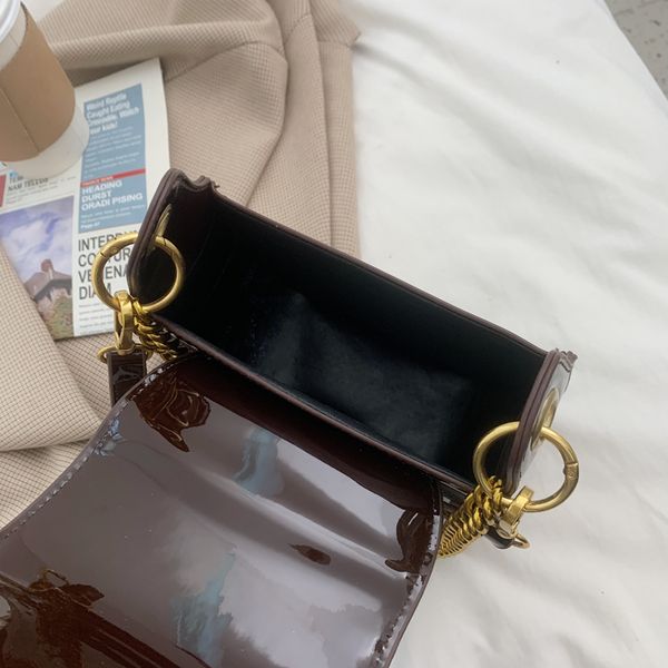 

bags for women soft patent leather crossbody shoulder bags for women messenger bag ladies chains saddle mmm