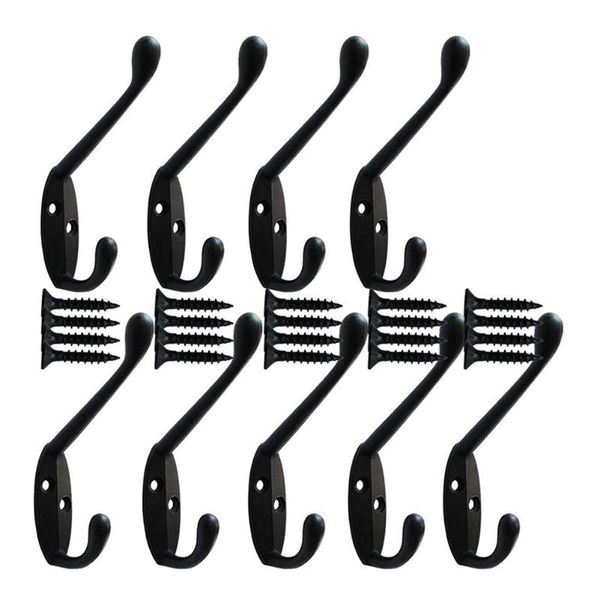 

Pcs Heavy Duty Coat Wall Hooks Retro Hanger Double Pole For Hat With 20 Screws CLH@8 & Rails
