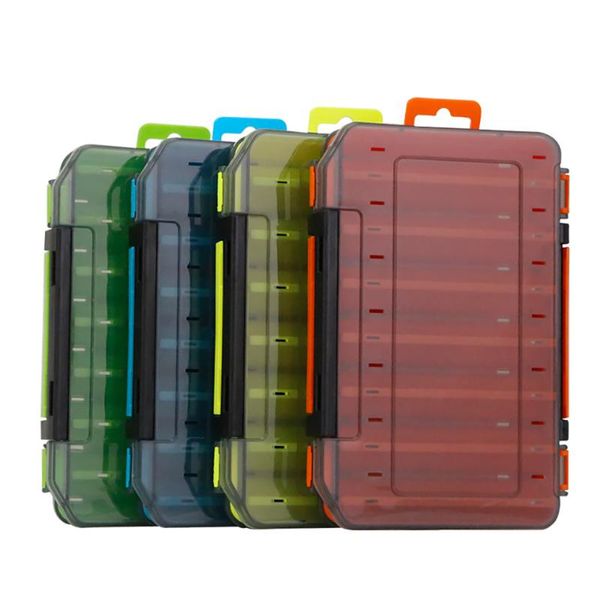 

fishing accessories gobygo 14 compartments tackle box lure hook storage boxes double sided bait pesca equipment tool