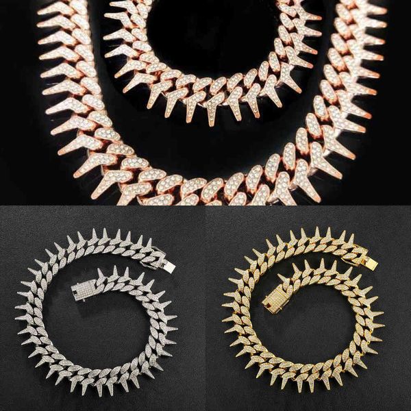 

hip hop - men's crystal chain, 25 mm jewelry q0809, Silver