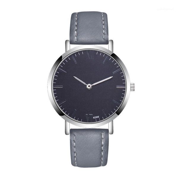 

wristwatches ly men casual analog quartz wristwatch round dial with pu leather band m99, Slivery;brown