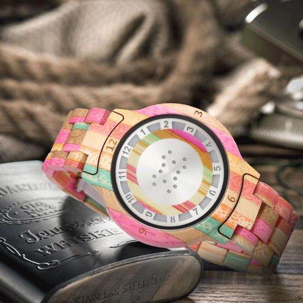 

wristwatches luxury wooden wristwatch creative led digital dispay watches wood watch men women fold buckle with instruction strap adjuster, Slivery;brown