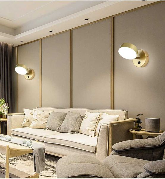 

wall lamps creative simple bedroom living room bedside lamp home night light small spotlight led aluminum mounted black gold