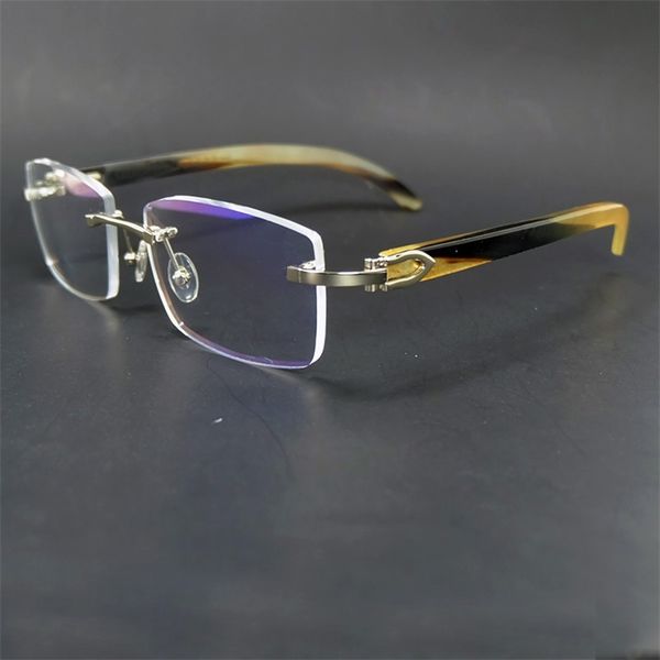 

buffalo horn eyeglasses mottled genuine buffs carter optical frames fashion mens accessories rimless vintage luxury eyewear, White;black