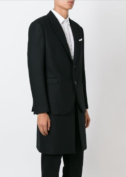 

men's suits & blazers spring and autumn lapel solid color fashion personality large size jacket pocket splicing design, White;black